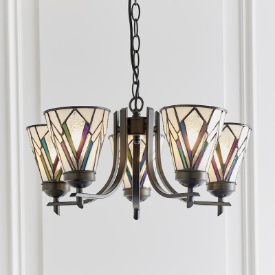 Astoria 5 Light Uplighter Tiffany Ceiling Light 74347 fotó