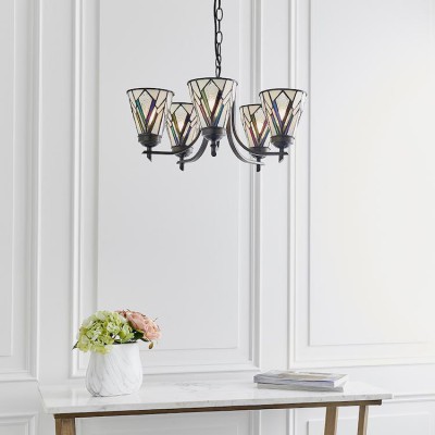 Astoria 5 Light Uplighter Tiffany Ceiling Light 74347 fotó