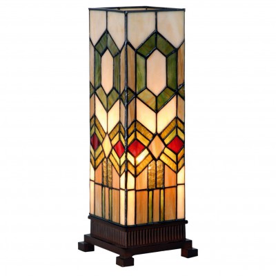 Chicago Medium Tiffany Square Table Lamp 5LL-3085 fotó