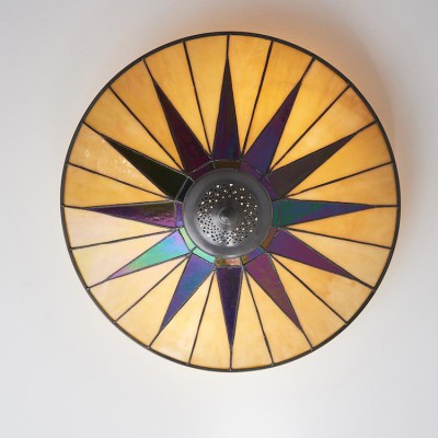 Dark Star Large Flush Tiffany Ceiling Light fotó
