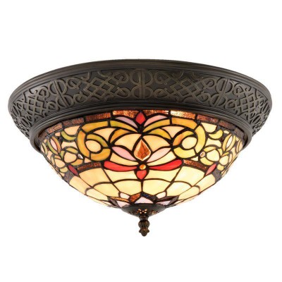 Durham Flush Tiffany Ceiling Light fotó