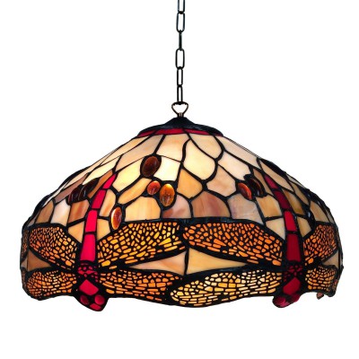 Golden Dragonfly Medium Tiffany Ceiling Light, single bulb fitting fotó