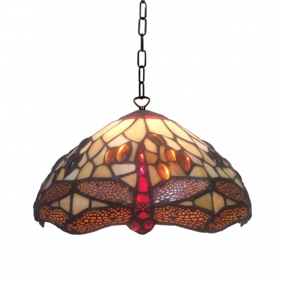 Golden Dragonfly Small Tiffany Ceiling Light, single bulb fitting fotó