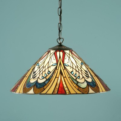 Hector Medium Tiffany Ceiling Light, 3 bulb fitting fotó