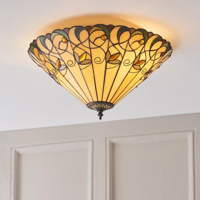 Jamelia Medium Flush Tiffany Ceiling Light fotó
