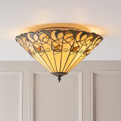 Jamelia Medium Flush Tiffany Ceiling Light fotó