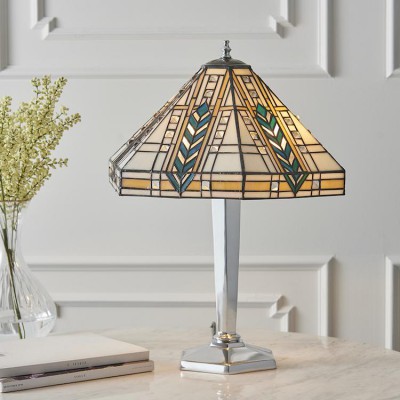 Lloyd Tiffany Lamp with Nickel Base 64241 fotó