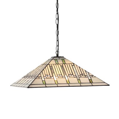 Mission Large Tiffany Ceiling Light, 3 bulb fitting fotó