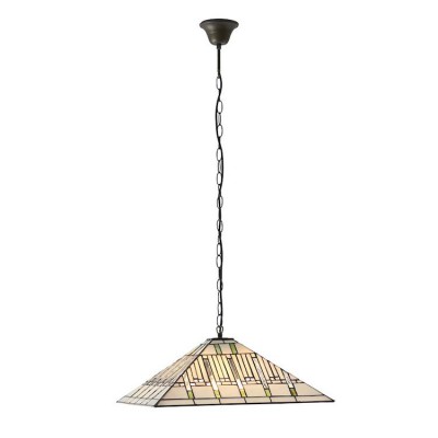Mission Large Tiffany Ceiling Light, 3 bulb fitting fotó