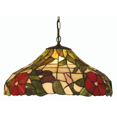Peonies Large Tiffay Ceiling Light, 3 bulb pull chain * fotó