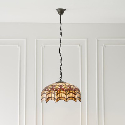 Vesta Medium Tiffany Ceiling Light, 3 bulb fitting fotó