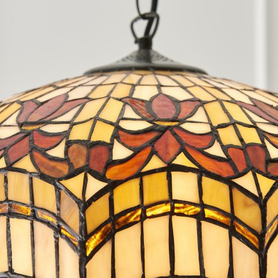 Vesta Medium Tiffany Ceiling Light, 3 bulb fitting fotó